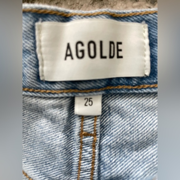 AGOLDE Dame High Waist Mid Length Relaxed Baggy Denim Shorts Size 25 - Picture 5 of 10